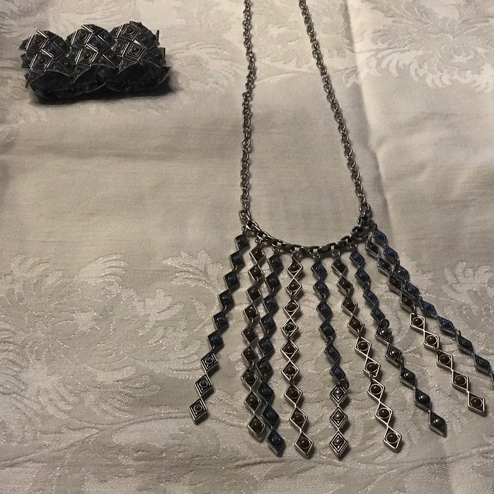 Silver costume jewelry set